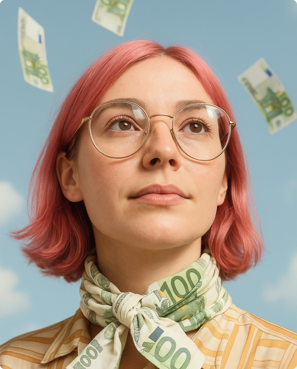 Retrato con billetes